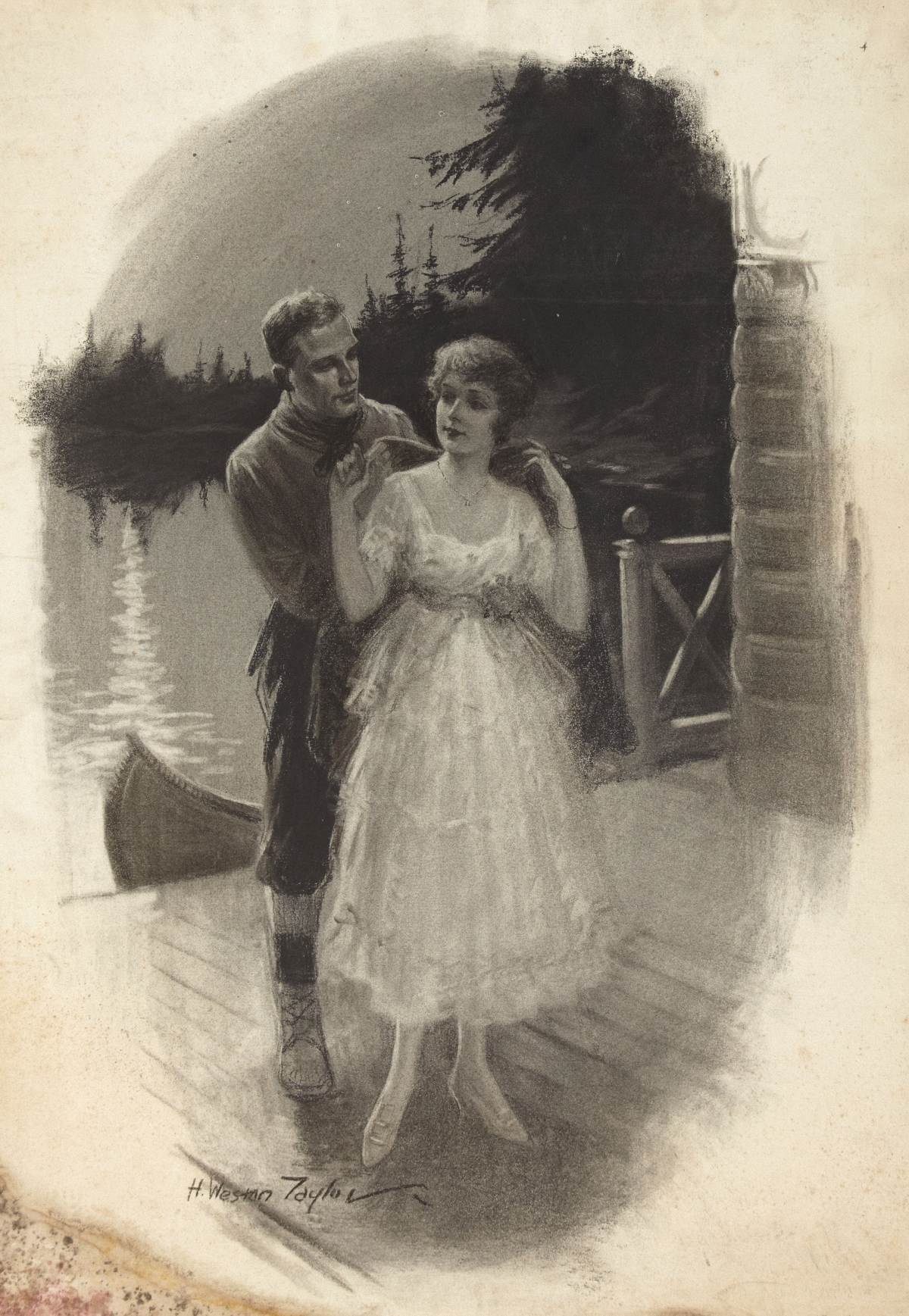 Couple At The Lake, Illustration by Horace Weston Taylor